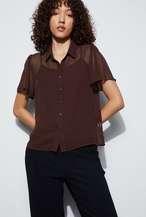 CODE Solid Shirt with Camisole