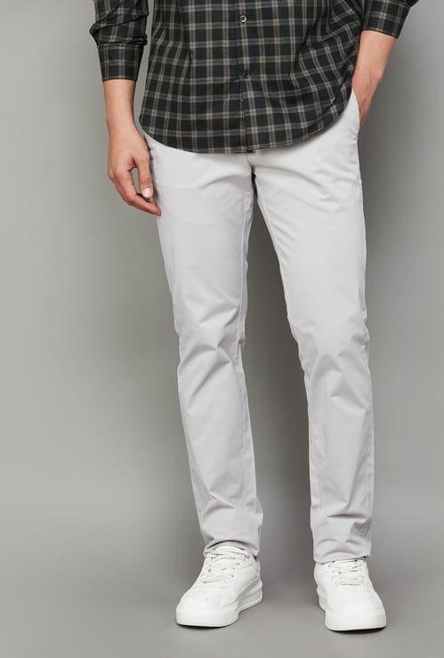 INDIAN TERRAIN Solid BrooklynTrousers (Slim Straight)