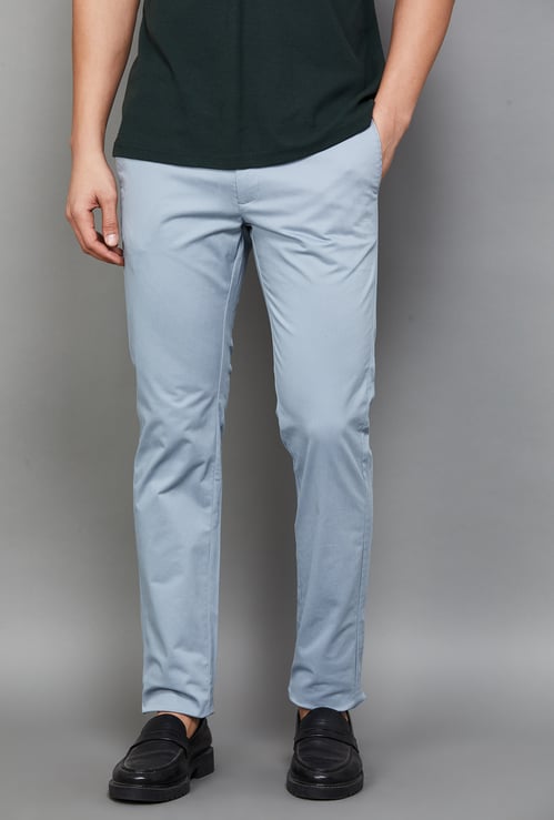 INDIAN TERRAIN Solid BrooklynTrousers (Slim Straight)