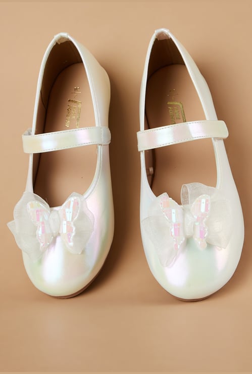 FAME FOREVER Girls Butterfly Embellished Mary Janes