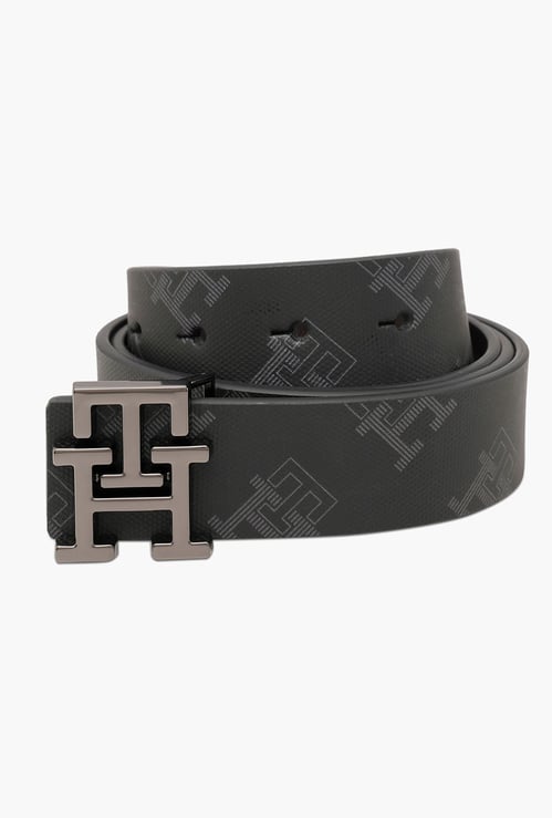 TOMMY HILFIGER Logo Print Leather Belt