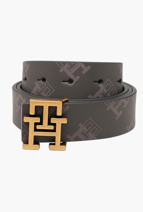 TOMMY HILFIGER Logo Print Leather Belt