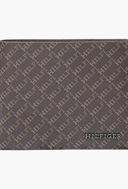 TOMMY HILFIGER Monogram Print Leather Bi-Fold Wallet
