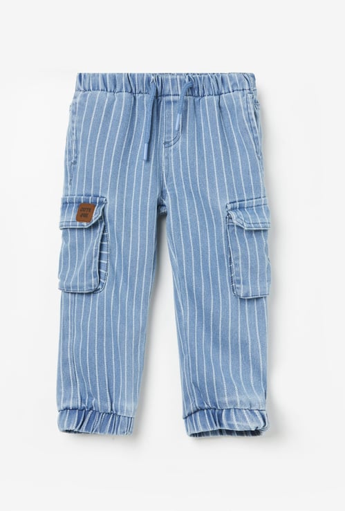 JUNIORS Boys Striped Drawstring Jeans