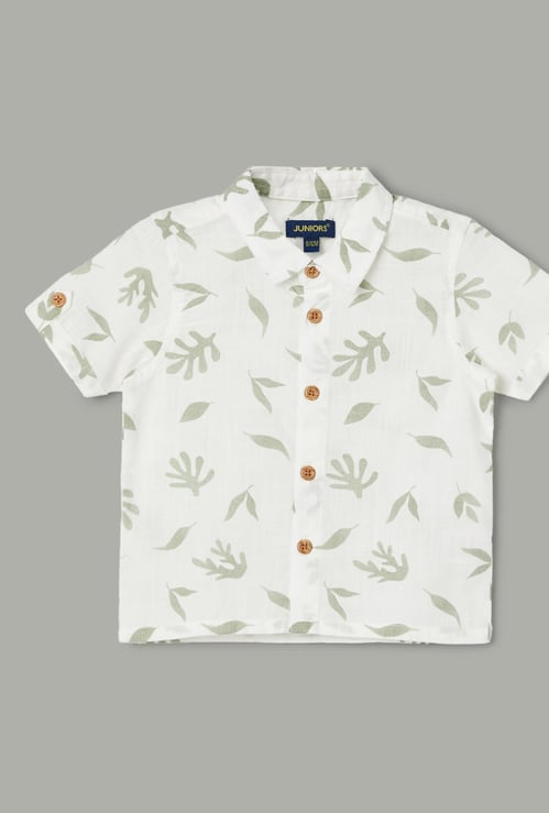 JUNIORS Boys Foliage Print Shirt