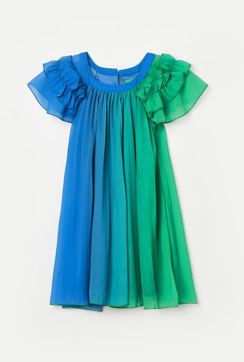 UNITED COLORS OF BENETTON Girls Pleated A-line Dress
