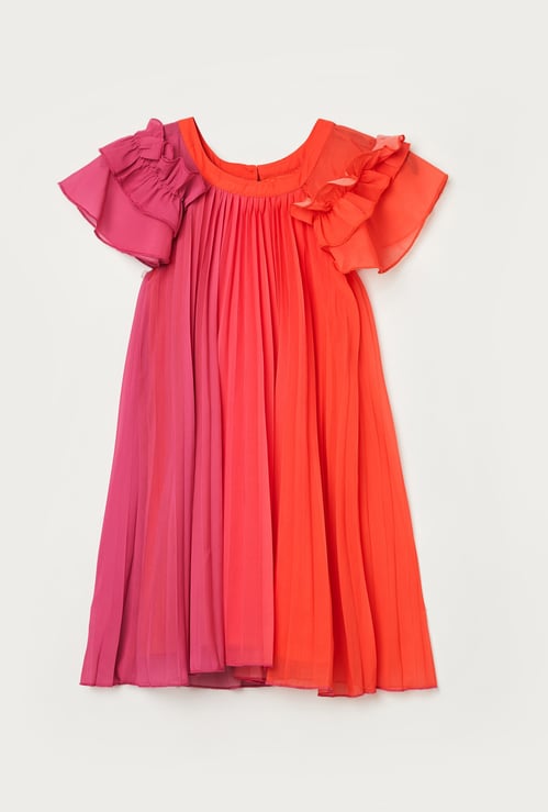 UNITED COLORS OF BENETTON Girls Pleated A-line Dress