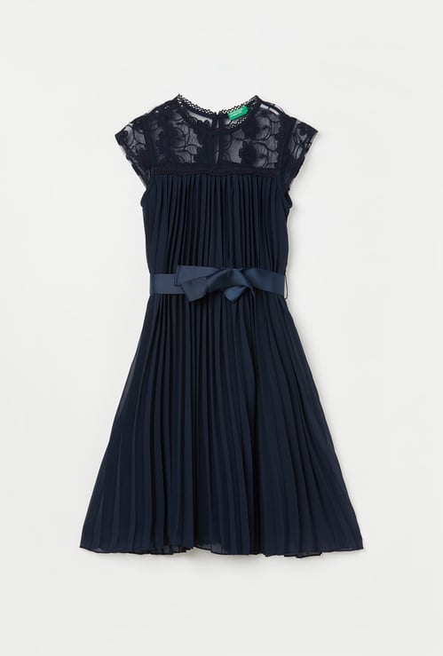 UNITED COLORS OF BENETTON Girls Pleated A-line Dress
