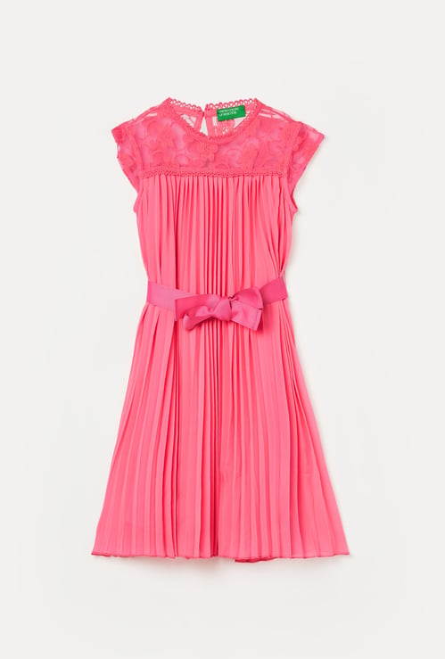 UNITED COLORS OF BENETTON Girls Pleated A-line Dress