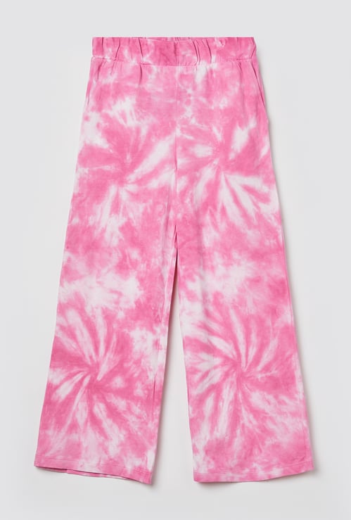 UNITED COLORS OF BENETTON Girls Tie & Dye Flat Front Trousers