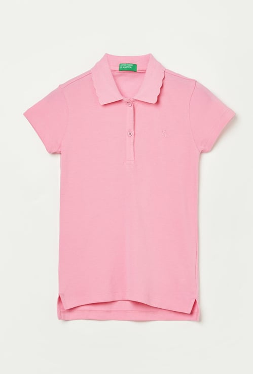 UNITED COLORS OF BENETTON Girls Knitted Polo T-shirt