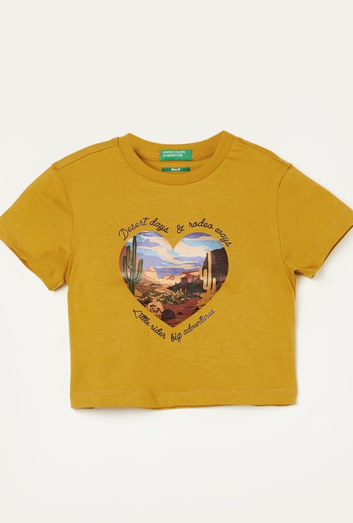 UNITED COLORS OF BENETTON Girls Graphic Print T-shirt