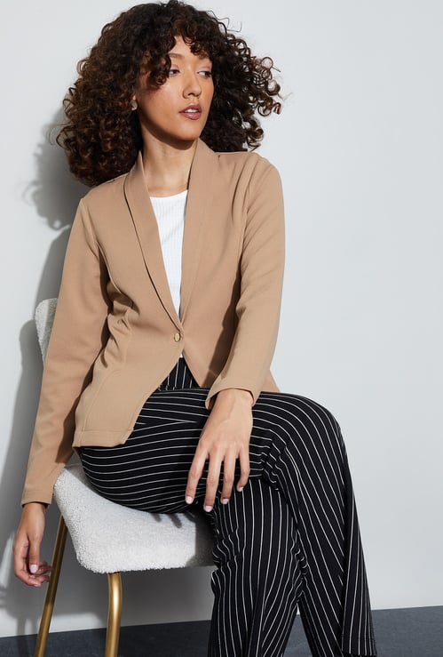 CODE Solid Single Breasted Blazer