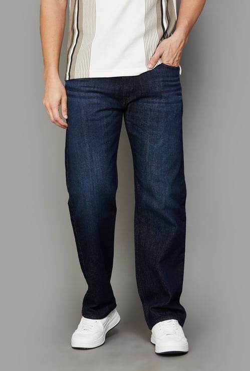 LEVI'S Darkwashed 555 Relaxed Straight Jeans