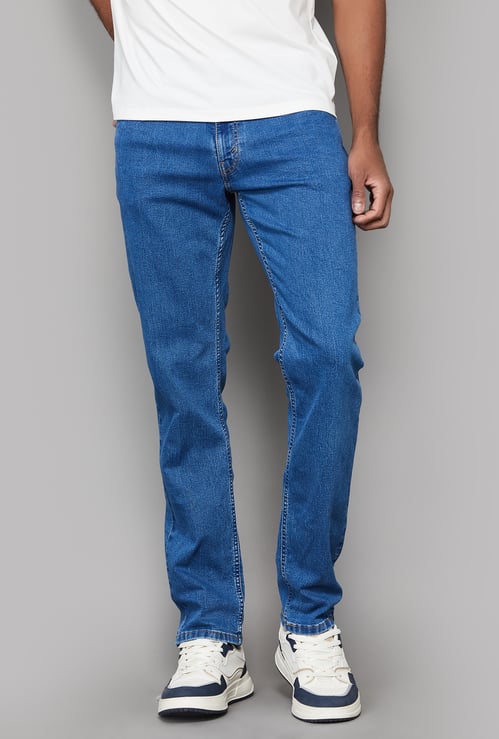 LEVI'S Solid Mid-Wash Slim Straight Jeans