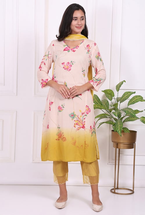 W Floral Print A-line Kurta Set