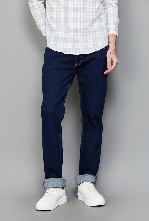 PEPE JEANS Solid Mid-Rise Regular Straight Jeans