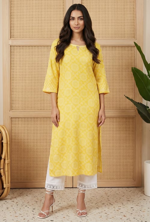 AURELIA Bandhani Print Straight Kurta