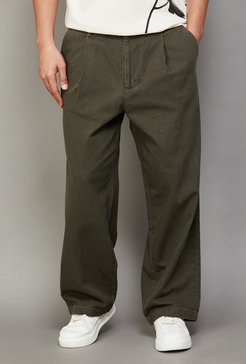 JACK & JONES Pleated Regular Fit Trousers