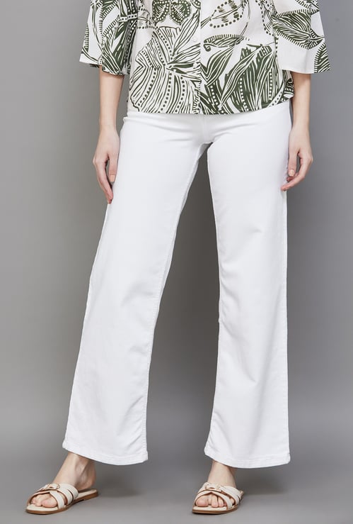 KRAUS Solid Wide Leg Jeans