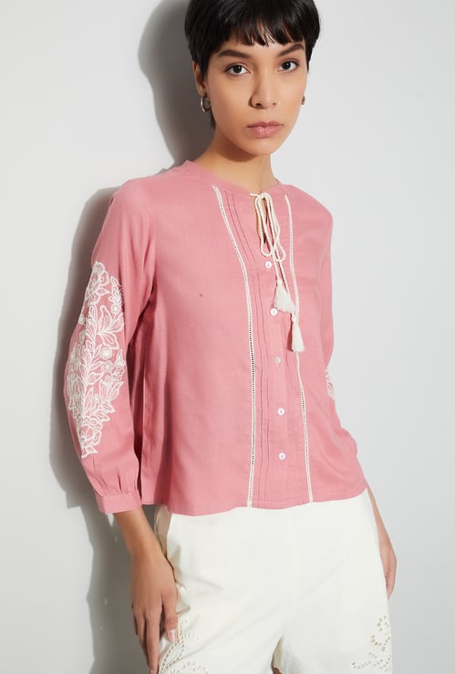 FAME FOREVER Embroidered Top