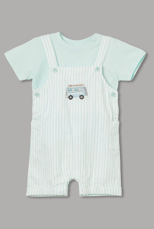 FS MINI KLUB Boys Character Dungaree with T-Shirt Set