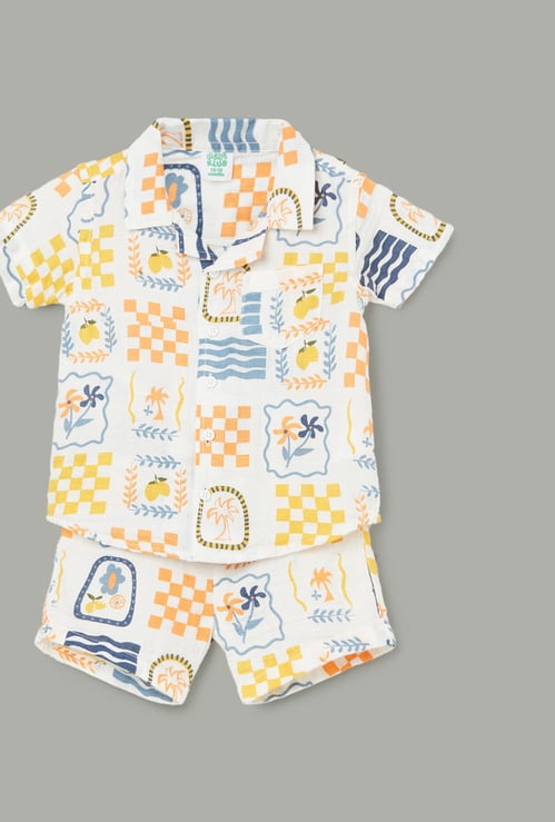 FS MINI KLUB Boys Printed Shorts Set