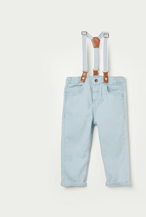 FS MINI KLUB Boys Light Wash Comfort Suspender Jeans