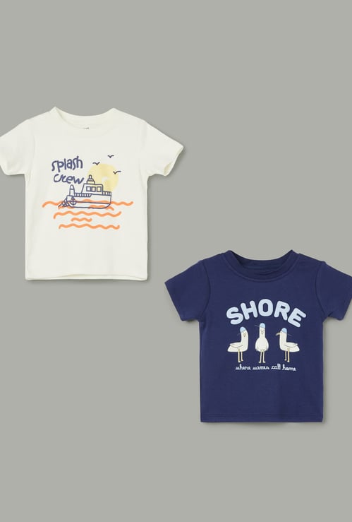 FS MINI KLUB Boys Printed T-shirt - Pack of 2