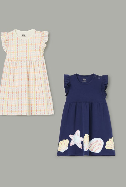 FS MINI KLUB Girls Checked A-line Dress