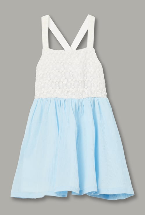 FS MINI KLUB Girls Lace-Textured A-Line Dress