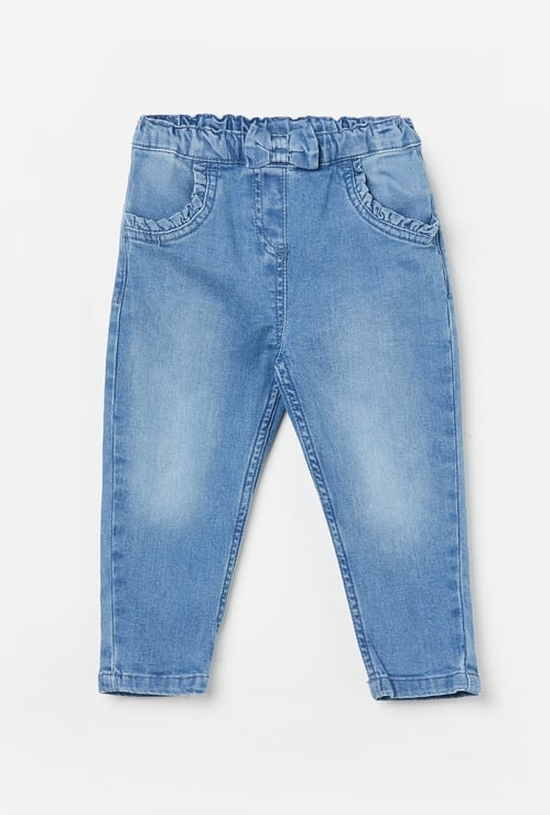 FS MINI KLUB Girls Solid Comfort Fit Jeans