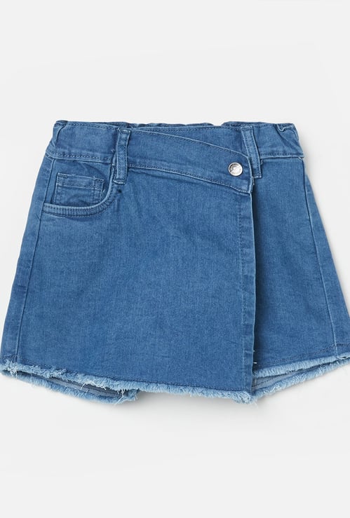 FS MINI KLUB Girls Solid Denim Skorts