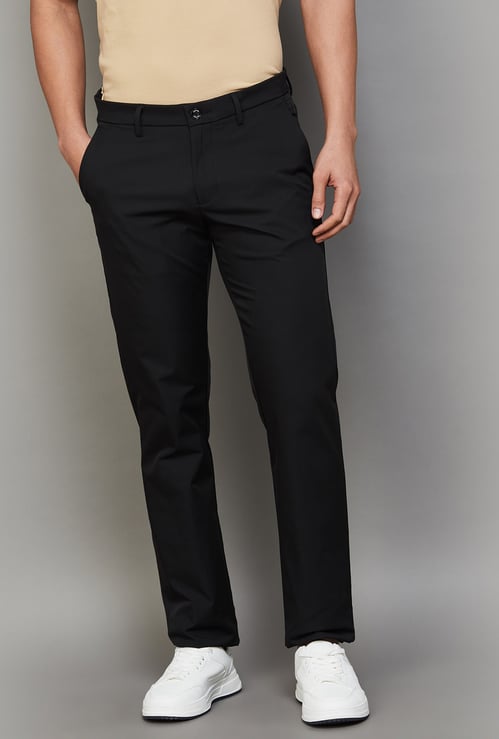 ALLEN SOLLY Solid Slim Tapered Trousers