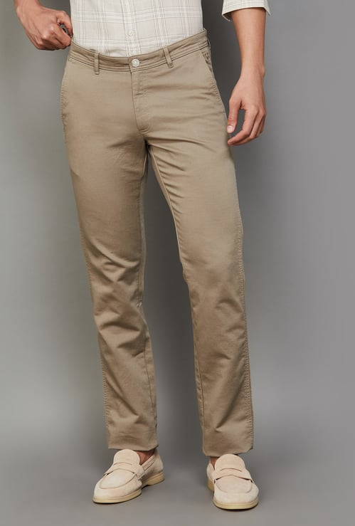 ALLEN SOLLY Solid Slim Fit Trousers