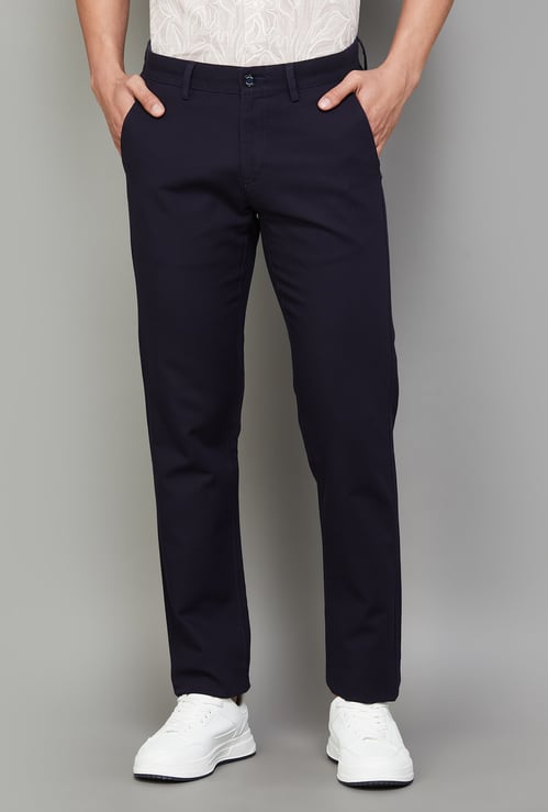 ALLEN SOLLY Solid Slim Fit Trousers