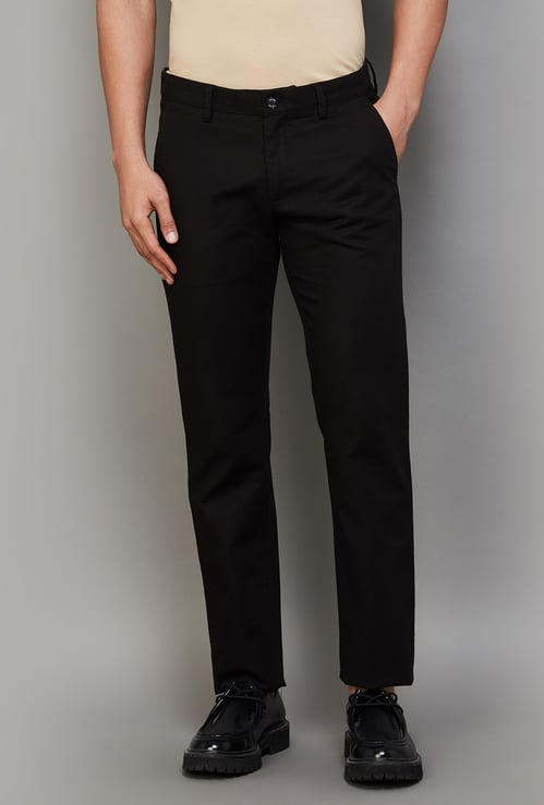 ALLEN SOLLY Solid Slim Fit Trousers