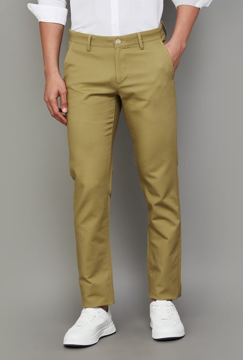 ALLEN SOLLY Solid Slim Fit Trousers
