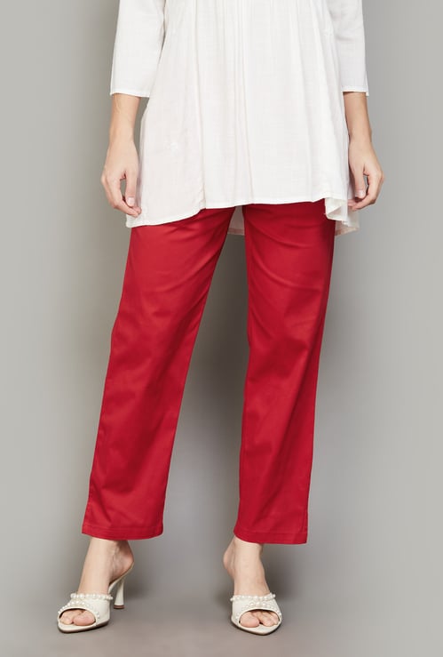 AURELIA Solid Straight Pants