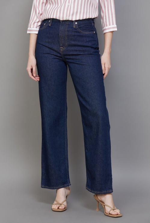 LEVI'S Washed Ribcage Straight Fit Jeans