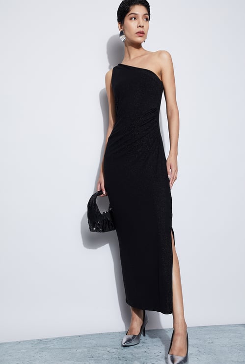 CODE Shimmer Ruched Maxi Dress