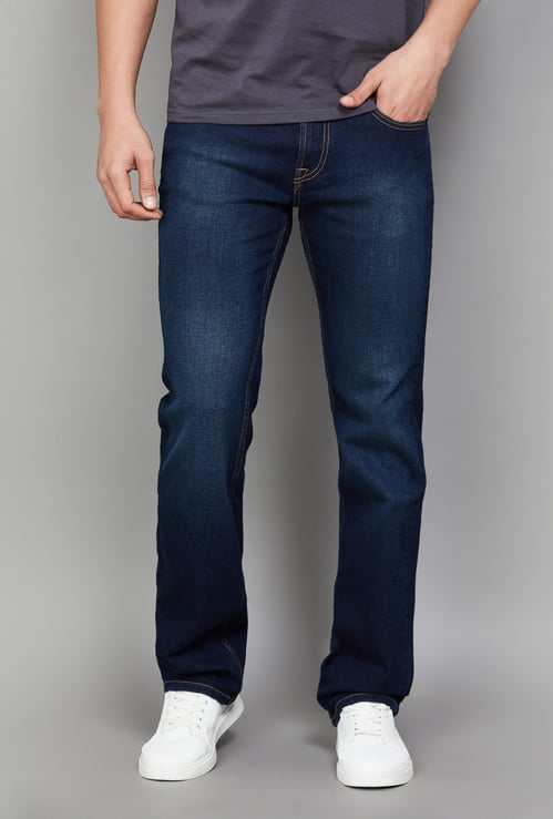 PEPE JEANS Washed Mid-Rise Regular Straight Jeans