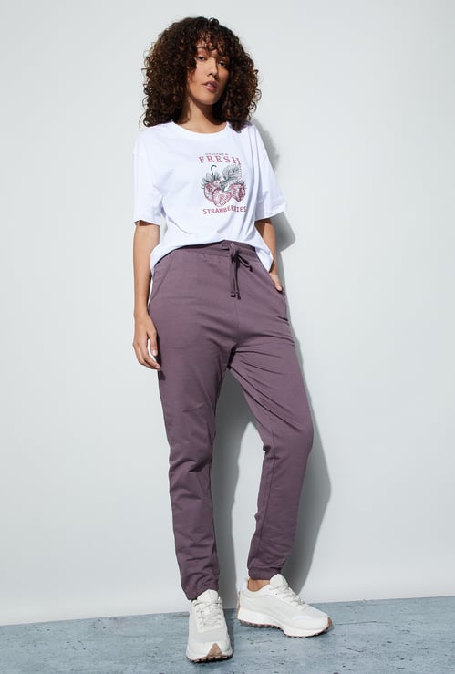 FAME FOREVER Solid Sports Joggers