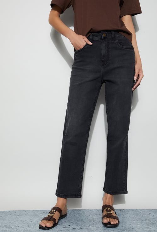 FAME FOREVER Washed Straight Fit Jeans