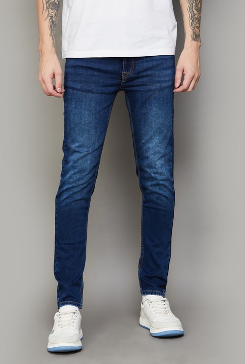 PEPE JEANS Washed Mid-Rise Skinny Fit Jeans