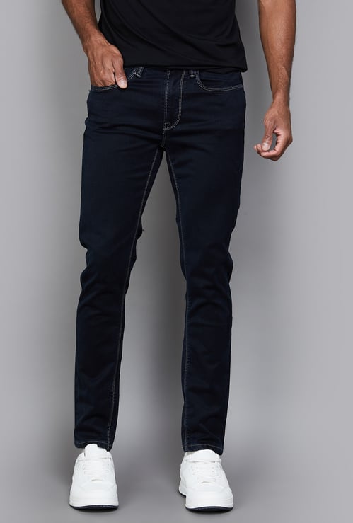 PEPE JEANS Solid Mid-Rise Skinny Jeans