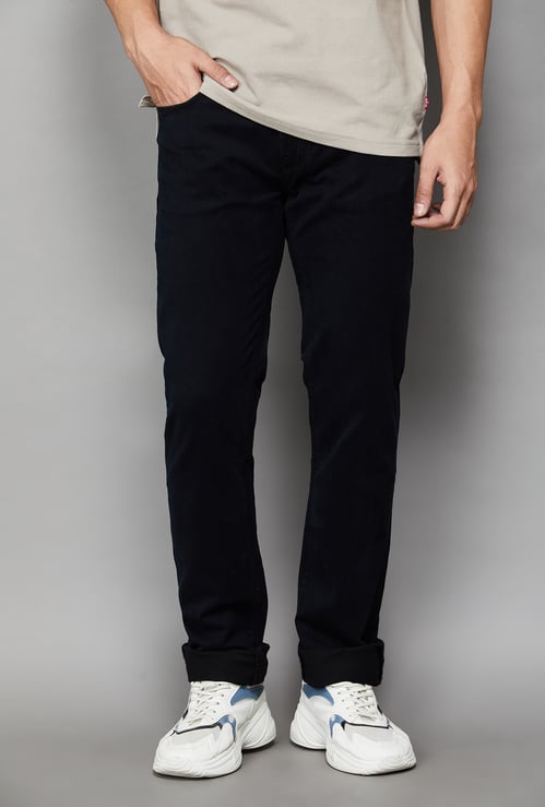 PEPE JEANS Solid Mid-Rise Slim Straight Jeans