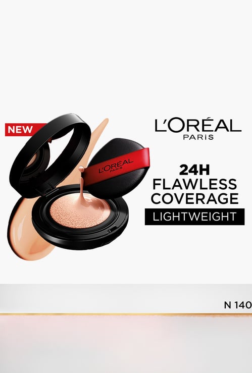 L'Oreal Infallible Cushion Foundation 24Hr Full Coverage Glass-skin finish-N140-11g