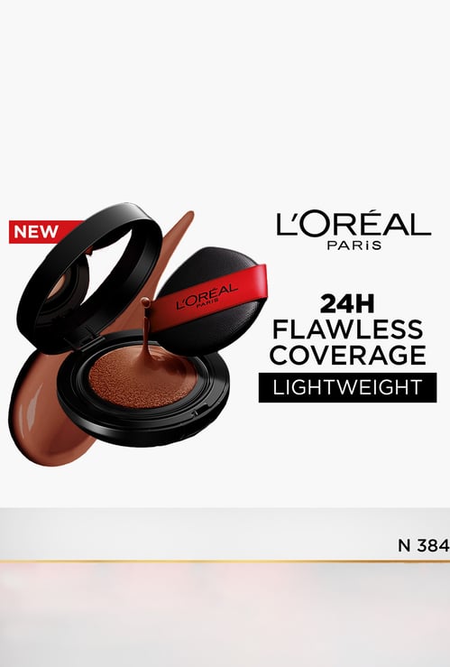 L'Oreal Infallible Cushion Foundation 24Hr Full Coverage Glass-skin finish-N384-11g