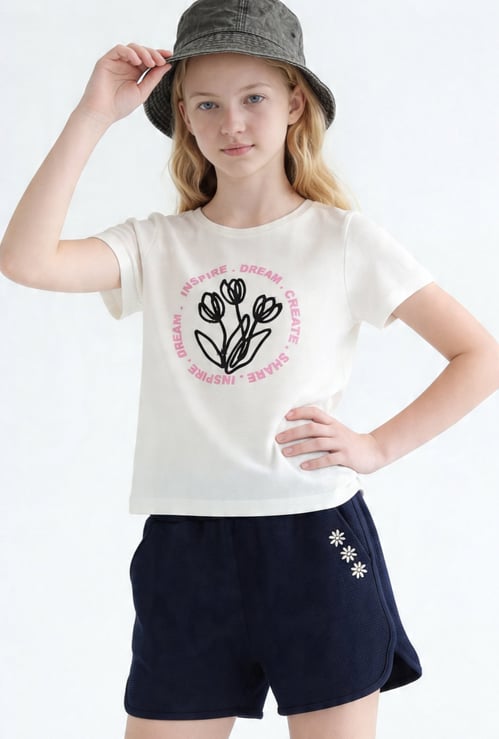 FAME FOREVER Girls Graphic Print T-shirt